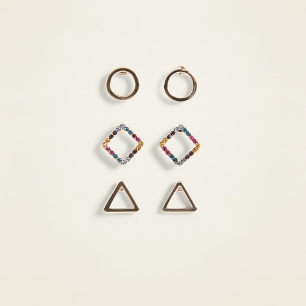 Old Navy danity geometric earrings set of 3